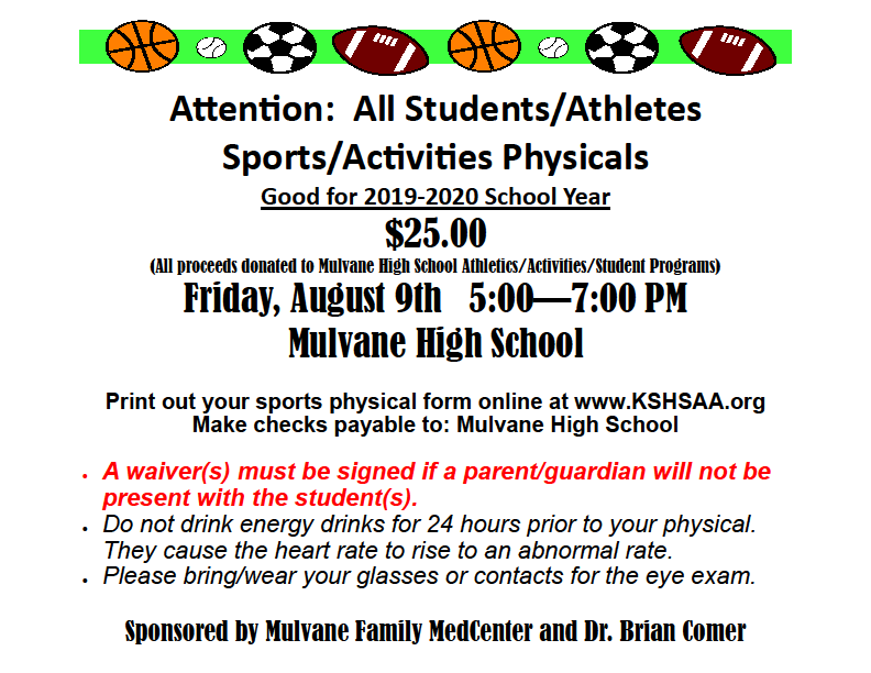 Athletic Physicals Being Offered at MHHS